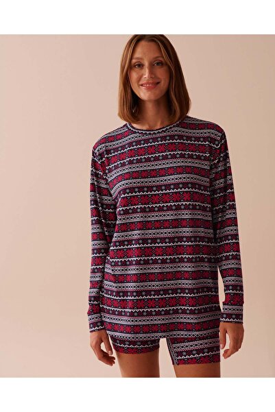 La Vie en Rose Fair Isle Print Super Soft Long Sleeve Shirt