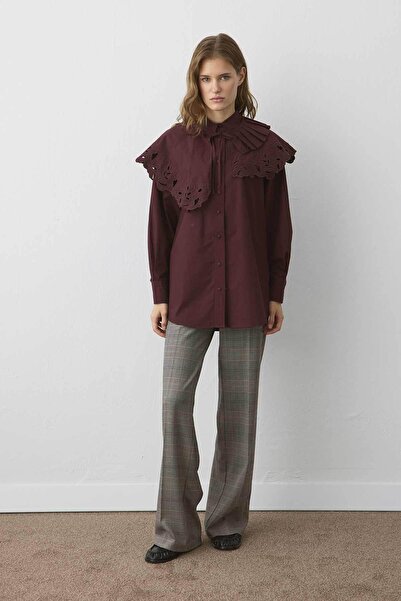 Hooopstore Premium Poplin Burgundy Shirt