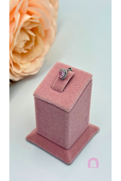 Moond Accessories Çelik Pembe Kalp Figürlü Silver Piercing