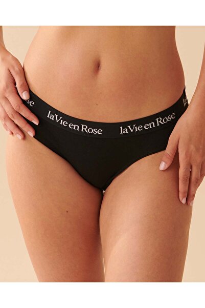 La Vie en Rose Cotton and Logo Elastic Band Bikini Panty