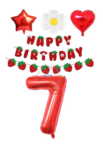 Generic Brand Strawberry Themed 7 Year Birthday Party Set
