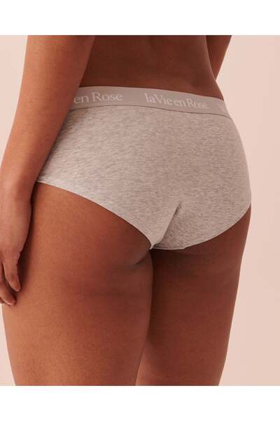 La Vie en Rose Cotton and Logo Elastic Band Hiphugger Panty