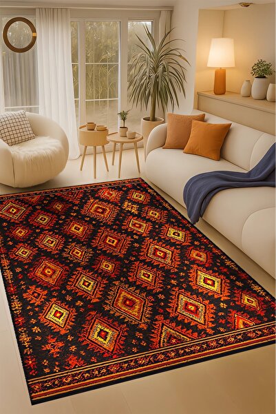 Rugs Modern Halı MOSSO Διακοσμητικό χαλί vintage με υφαντό σχέδιο μπακλαβάς m...