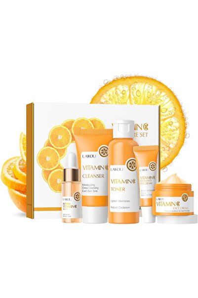 LAIKOU مجموعة فيتامين سي للعناية بالبشرة، مجموعة للعناية بالبشرة مكونة من 5 ق...