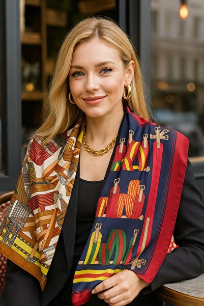 MARBERRY FLR6 Γυναικείο Φουλάρι με σχέδιο 90x90 εκ.