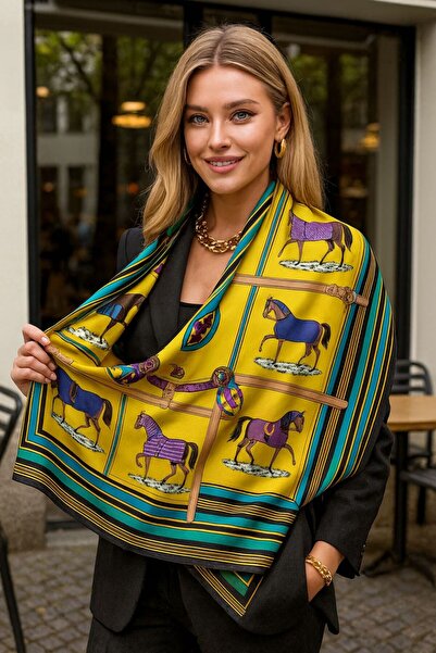 MARBERRY FLR9 Γυναικείο Φουλάρι με σχέδιο 90x90 εκ.