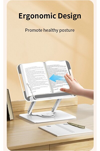 Coverzone L111 Tablet Kitap Tutucu - 360° Ayarlanabilir, Katlanabilir, Alüminyum Alaşım, Sağlam Stand