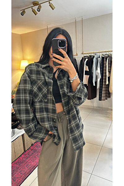 Kris Kadın Geniş Oduncu Gömlek