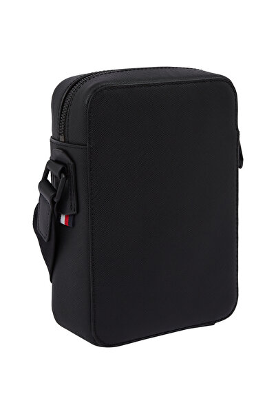 Tommy Hilfiger Men Black Business Leather Reporter Bag