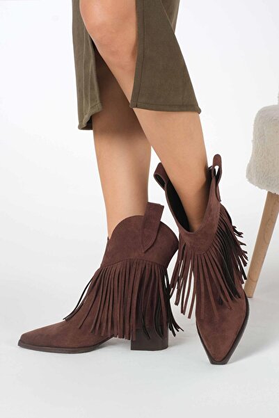 Mio Gusto Γυναικείες μπότες με φούντες Riez Brown