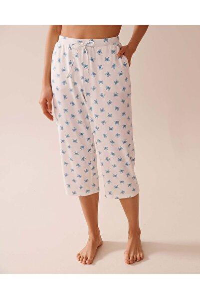 La Vie en Rose Crab Print Ribbed Pajama Capris