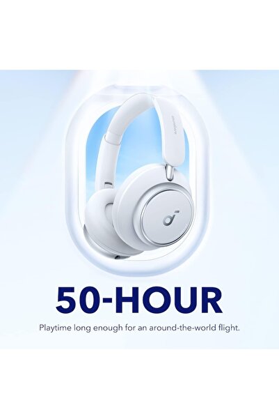 Anker Căști wireless over-ear Soundcore Space Q45, ANC adaptiv, LDAC de înaltă rezoluție, Bluetooth 5.3, alb