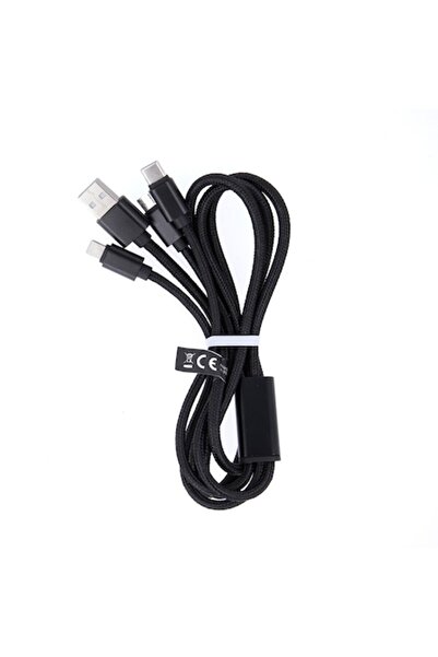RADIONAT Maxlife 3in1 USB Cable - Lightning + USB-C + Micro USB 1.0 m 2.1A Nylon Black