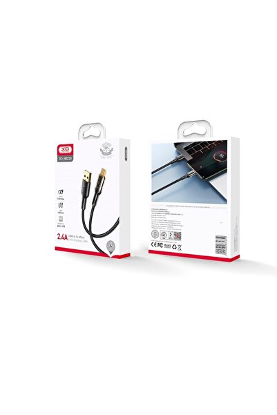 Xo Cablu USB-MicroUSB transparent NB229, 1,0 m, 2,4A, negru
