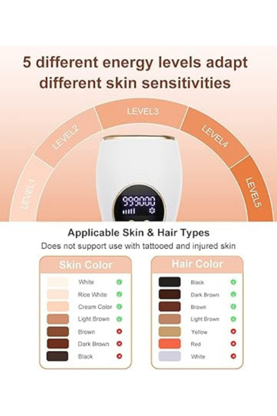 Generic Professional IPL Hair Removal Device with Ice Cooling Technology, Hair Removal for Face & Body