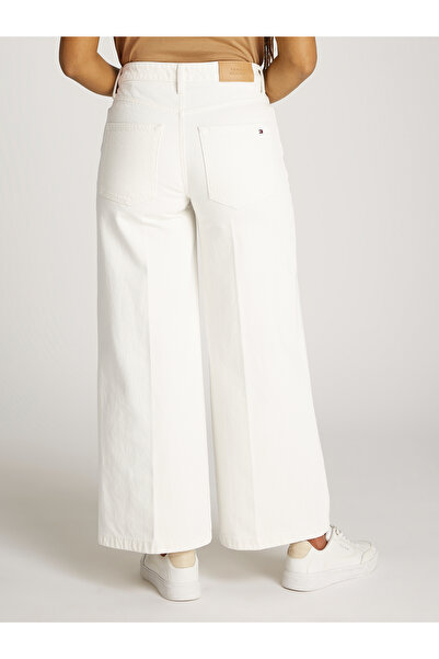 Tommy Hilfiger Women Ecru High Rise Wide Jeans