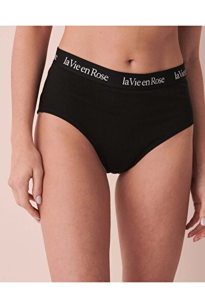 La Vie en Rose Cotton and Logo Elastic Band High Waist Bikini Panty