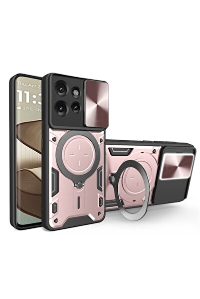 Sybero Husă de protecție pentru Motorola Edge 50, D38, Lexgard, roz auriu