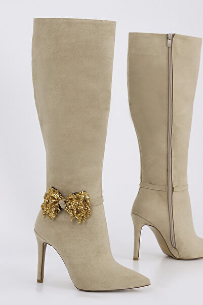 Mamito Ayakkabı RSD 1200 Μπότες μέχρι τη γάμπα με μεταλλική πόρπη με φιόγκο