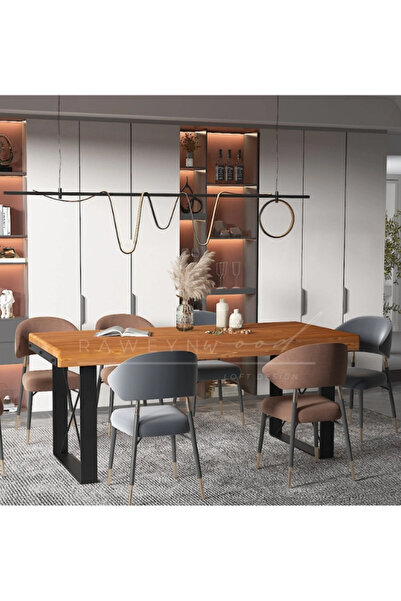 raweyn Lotus Doğal Ahşap Yemek Masası - 85x210