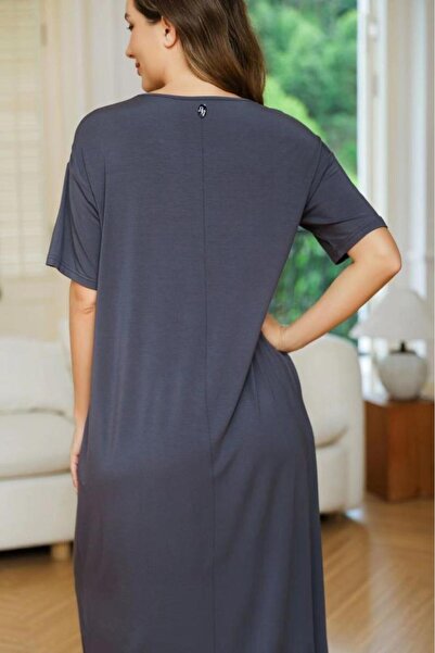 Voolaa Ayla Abaya Dress Gray