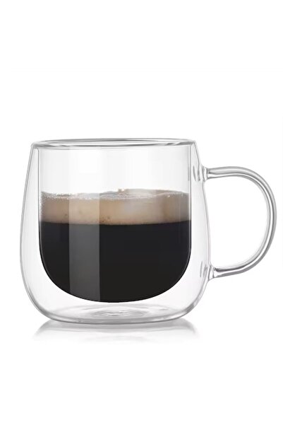 Aurov Double Walled Heat Resistant Glass Tea and Coffee Mug, 250 ml, Transparent