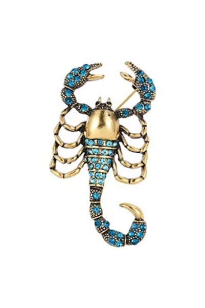 OEM Broșă scorpion pentru femeie, multicoloră, 4 x 6,6 cm