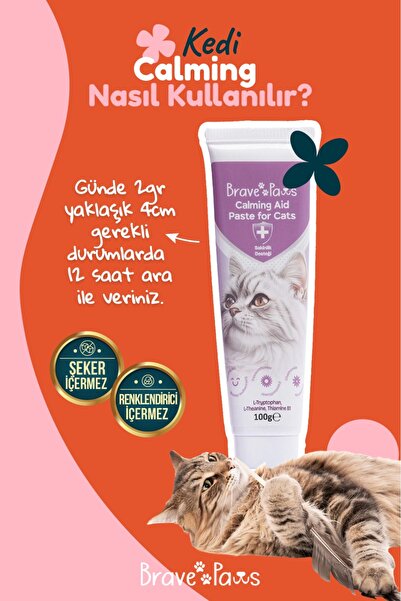 BRAVE PAWS Kediler İçin Doğal Sakinleştirici Malt Macun –Kediler İçin Doğal Relaxi Malt Macun – Stres Karşıtı ve Sakinlik Desteği Kedi Maltı Calming Malt Paste