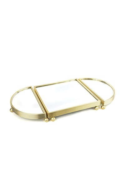 Mikasa Moor Gold Oval Mirrored Metal Jardiner Tray 25X50Cm