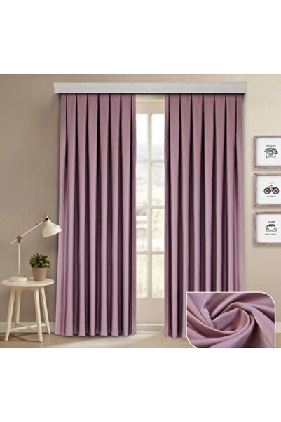 taşpınar tekstil Düz Dikiş Tek Kanat Pembe Karartma Blackout Fon Perde