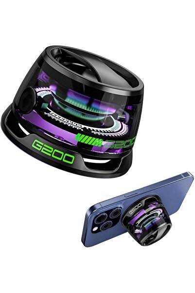 AL3B مكبر صوت بلوتوث مغناطيسي G200 - مكبر صوت بلوتوث صغير محمول مع حامل للهاتف