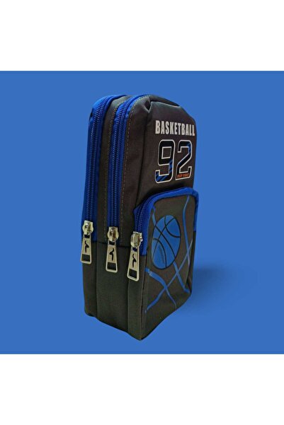 Relaxion Üç Gözlü Greyhound Basketball Mavi Gri Kalem Çantası/Kalemlik (160)