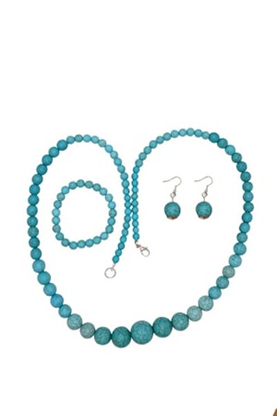 OEM - Set colier, cercei și brățară, albastru