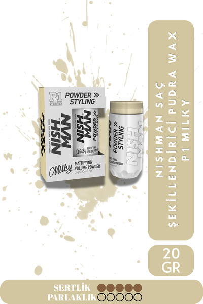 NISHMAN Saç Şekillendirici Toz Wax P1 Mılky / Oynanabilir Yapı / Kalıcı Saç P...