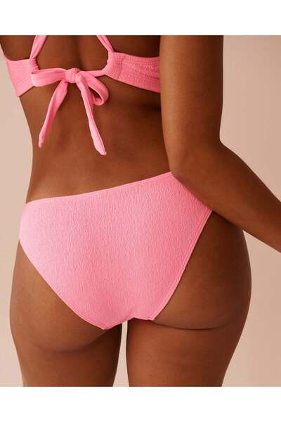 La Vie en Rose FIZZY PINK Textured Low Waist Brazilian Bikini Bottom