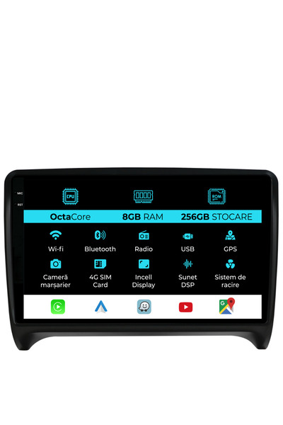 NavStore Dedicated Navigation Audi TT (2006-2014), 9Inch, 8Gb Ram, 256Gb Storage, Carplay