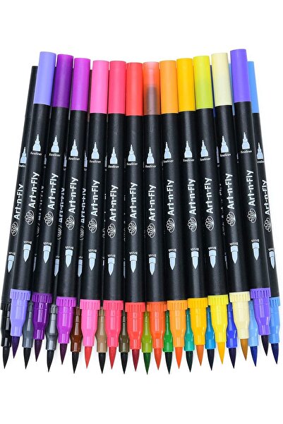 Art-n-Fly Dual-tip marker set, 0.4 mm & 1-2 mm,watercolor, 25 colors, for writing, drawing, mandala, coloring