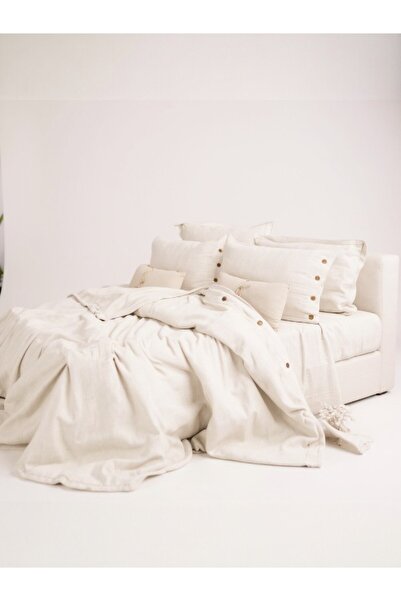 Şaheser Vetro Cream Natural Cotton Duvet Cover Set – 100% Cotton, Breathable and Soft