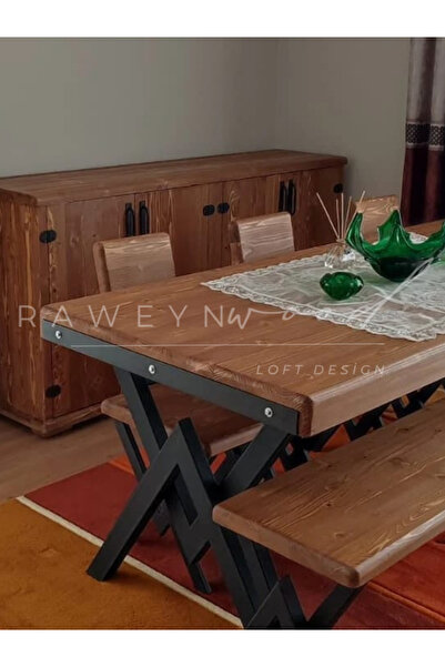 raweyn Stern Doğal Ahşap Yemek Masası - 85x200