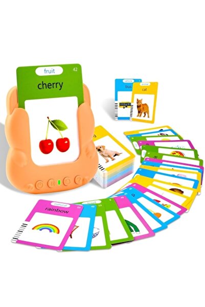 Aurov Jucarie educativa Montessori, cititor de carduri flash in Limba Engleza, 224 de cuvinte 56 carduri