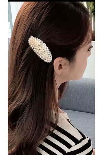 AresTokaAksesuar Large Size Snap Fastener Women's Side Buckle with Pearls