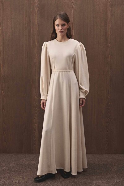 Hooopstore Premium Belden Sitting Detailed Vanilla Dress