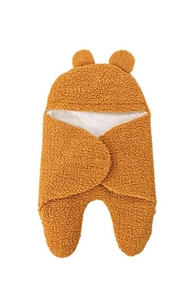 Tomuycuk 0-6 Months Fiber-Eared Plush Baby Swaddle Welsoft Fabric Newborn Sleeping Bag