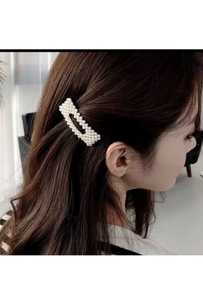 AresTokaAksesuar incili büyük boy çıtçıtlı kadın yan toka