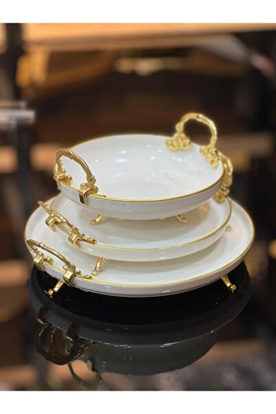 Eslim طبق تقديم من البورسلين مكون من 3 قطع