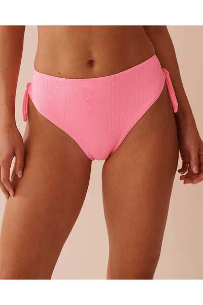 La Vie en Rose FIZZY PINK Textured Side Tie Bikini Bottom