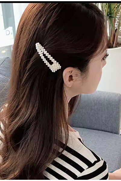 AresTokaAksesuar γυναικεία πλαϊνή αγκράφα με κούμπωμα μεγάλου μεγέθους με πέρλες