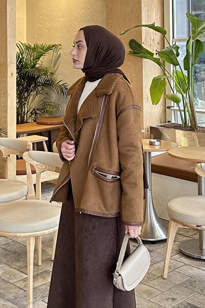 lamelif Μπουφάν από σουέτ με φερμουάρ και λεπτομέρεια από βελούδο εσωτερικά TABA