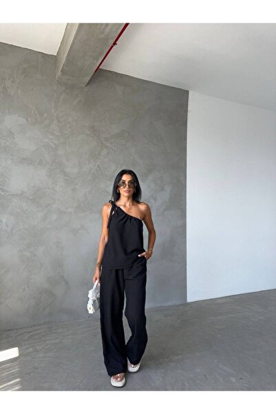 GİYSİ DÜNYASI 57 Viscose Fabric Blouse Pantalon Set