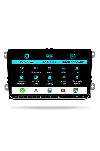 NavStore Dedicated Navigation Volkswagen, Android, 9Inch, 6Gb Ram, 128Gb Storage, Bluetooth, WiFi, Waze, Canbus
